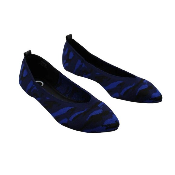 Journee Collection Womens Size 7 Comfort Foam Karise Knit Ballet Flats in Blue - Picture 2 of 9